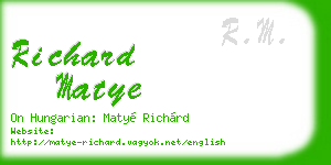 richard matye business card