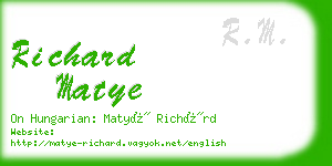richard matye business card